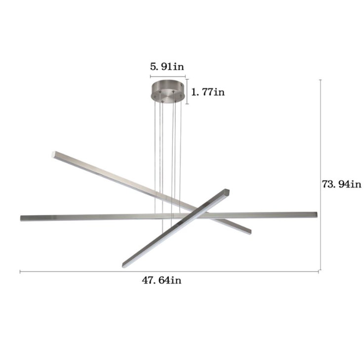 1 - Light LED Chandelier, Hardwired