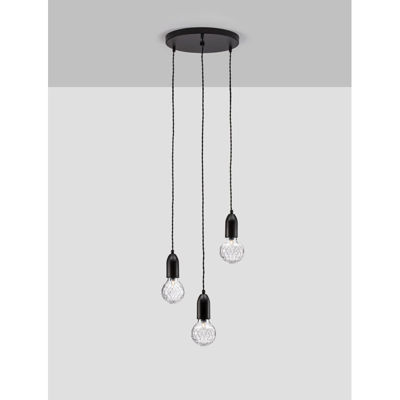 3 - Light Black Bulb Pendant