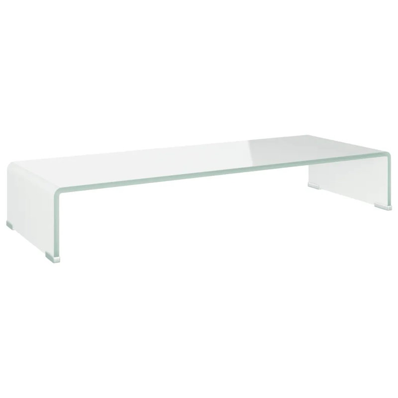 Wakeland TV Stand/Monitor Riser Glass, Transparent, 80cm