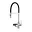 Robinet de cuisine en nickel brossé avec pulvérisateur magnétique rétractable, robinet d'évier de cuisine à poignée simple pivotant sur 360 degrés avec lavabo en verre