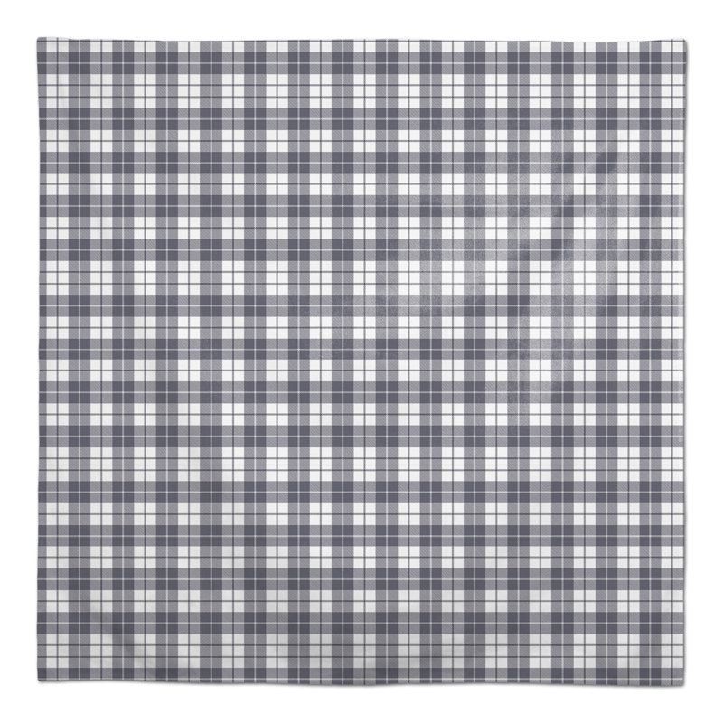 Square Gingham Polyester Tablecloth, Dark Gray
