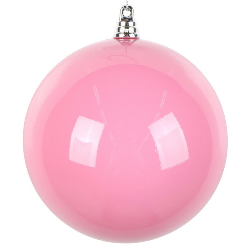  4.75" Aqua High-Gloss Ball Ornament. Includes 4 ornaments per bag., Hot Pink