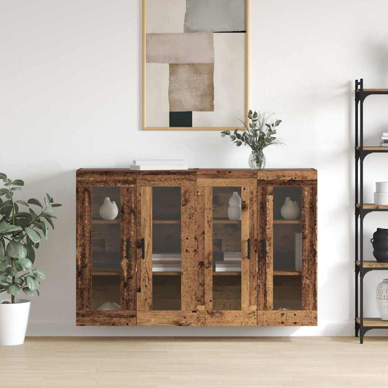 Wall Mounted Cabinets 2 Pcs 69.5 X 34 X 90 Cm, Old Wood