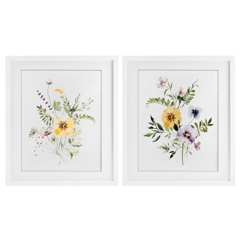 Bundles of Gardening Herbs, ensemble de 2 reproductions encadrées sous verre encadrées, lettré et doublé, H 21 po x l 17 po