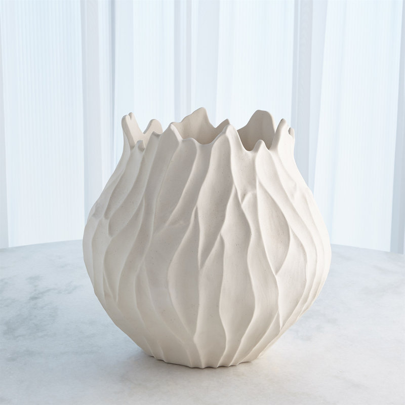 Vase Bloom - blanc mat, H 16,5 po x l 18 po x P 18 po