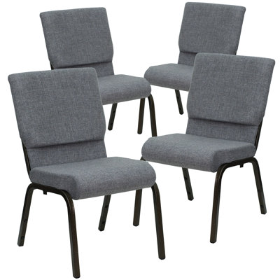 Rayleigh 18.5"W Dot Fabric Stacking Church Chair