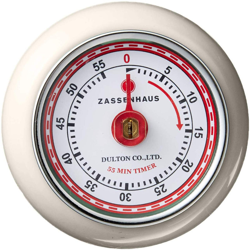 Cream Retro Magnetic Steel Kitchen Timer