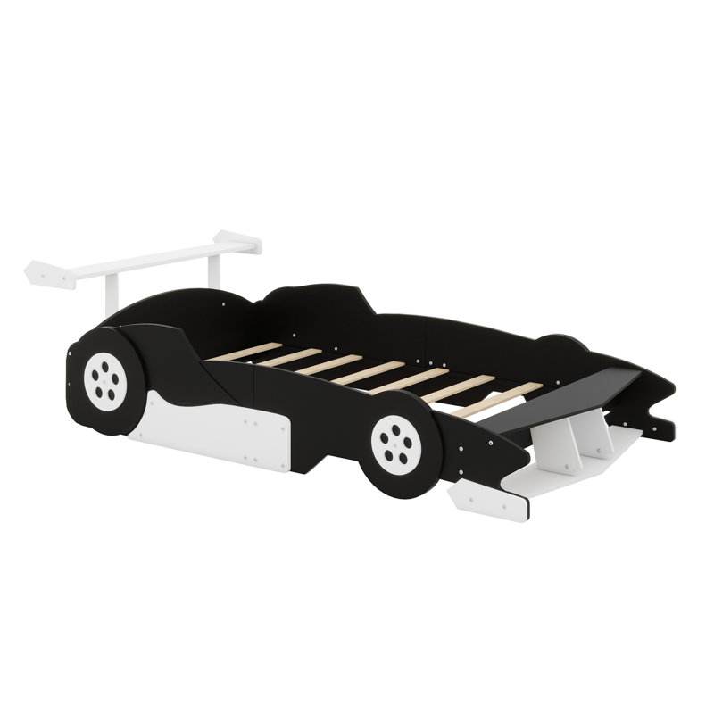 Lit plateforme avec roulettes Race, Noir / blanc