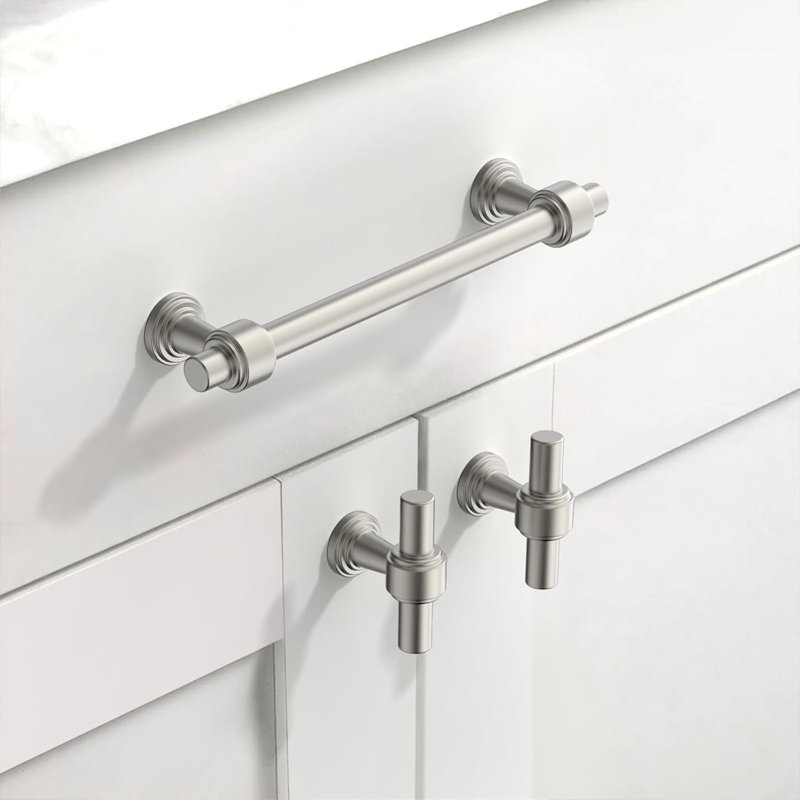 Paquet de 10 boutons d'armoire - Quincaillerie d'armoire de cuisine robuste en métal solide pour tiroirs, commodes, armoires - Antirouille et facile à installer