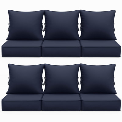 Coussin de siège et de dossier intérieur / extérieur de 6,5 po de l 24 po x P 24 po, coussins d'intérieur / extérieur seulement