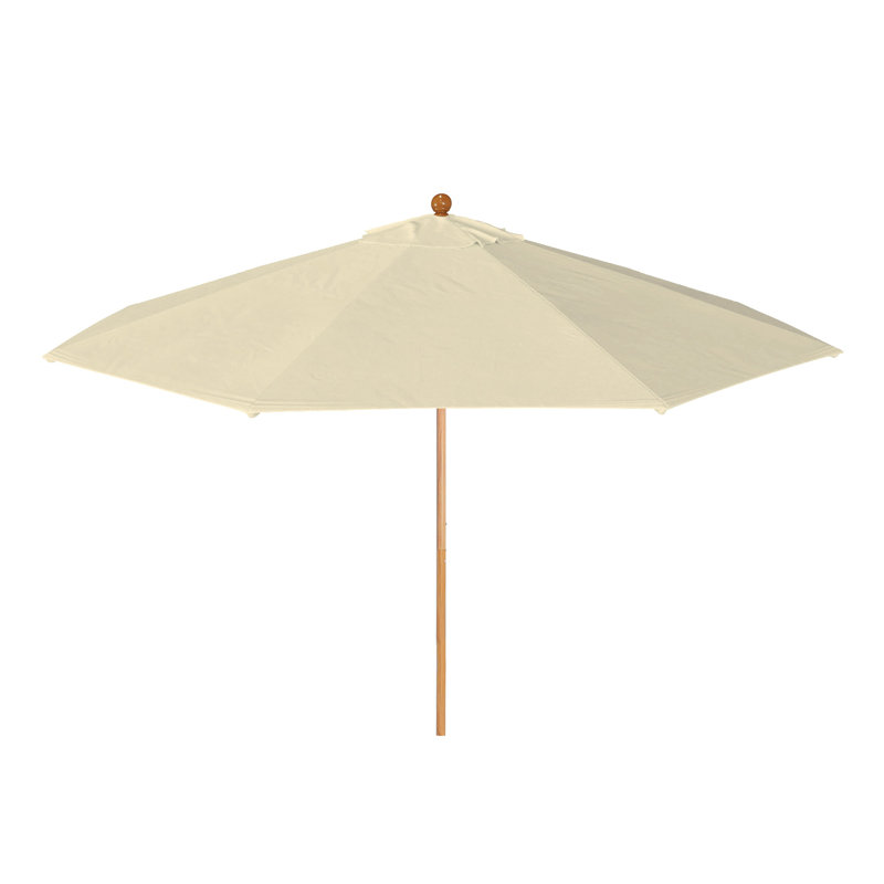 Parasol en bois de teck 11 pi, Toile blanche