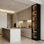 Armoire à vin 15,75 "avec porte vitrée de luxe moderne à une porte avec éclairage DEL et porte en verre trempé ultra-transparent ultra transparent