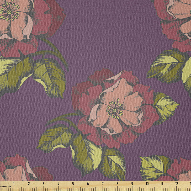 Debroh Flowers Peonies and Leaves Multi-Purpose Fabric