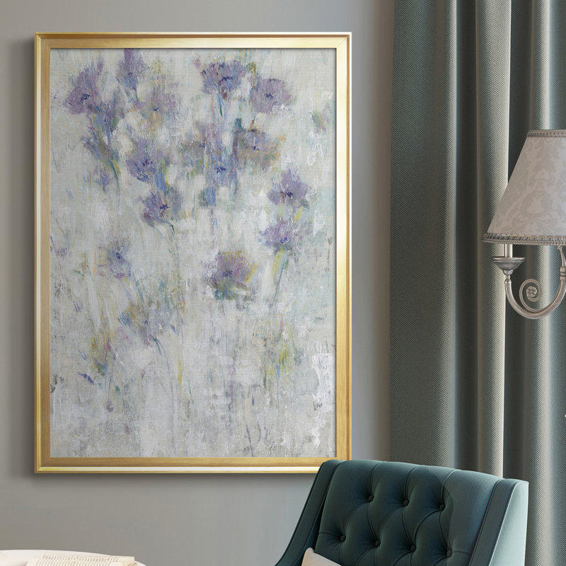 Lavande, Fresque florale I, toile encadrée de qualité supérieure - prête à être accrochée, H 24,5 po x l 18,5 po x P 1 po