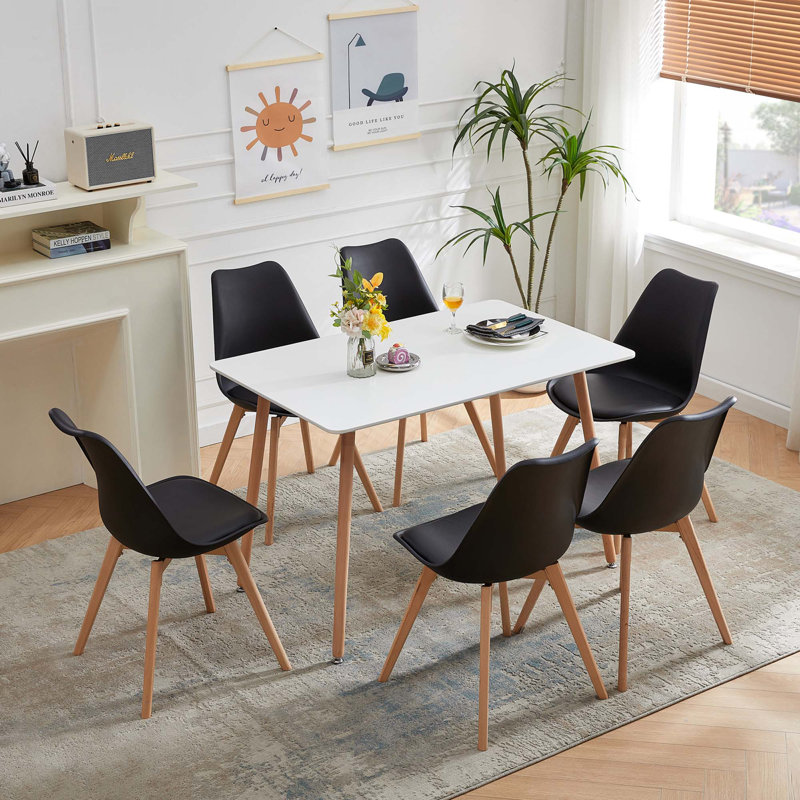 Eilish Upholstered Dining Chair, Black, 6