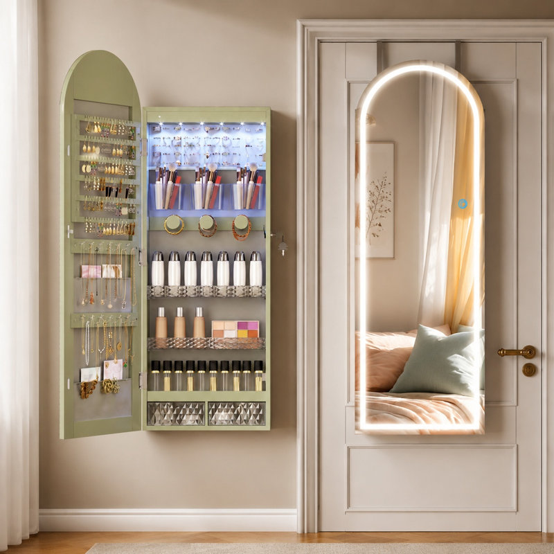 Armoire à bijoux DEL Laurel, Vert