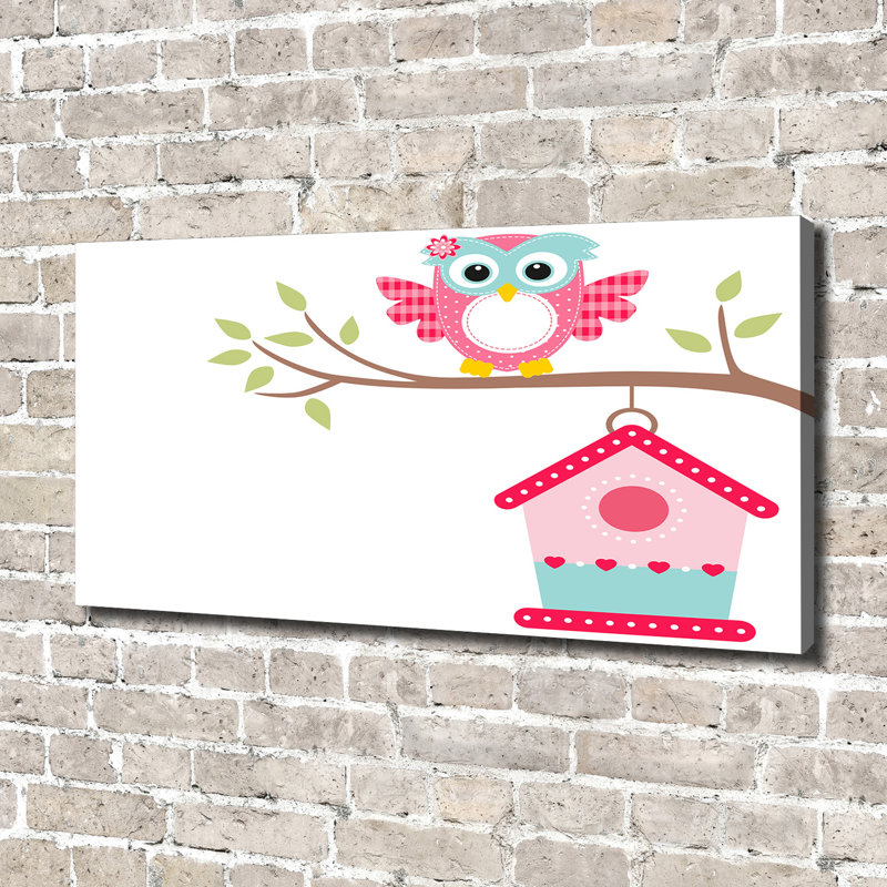Owl On The Branch - Wrapped Canvas Print
