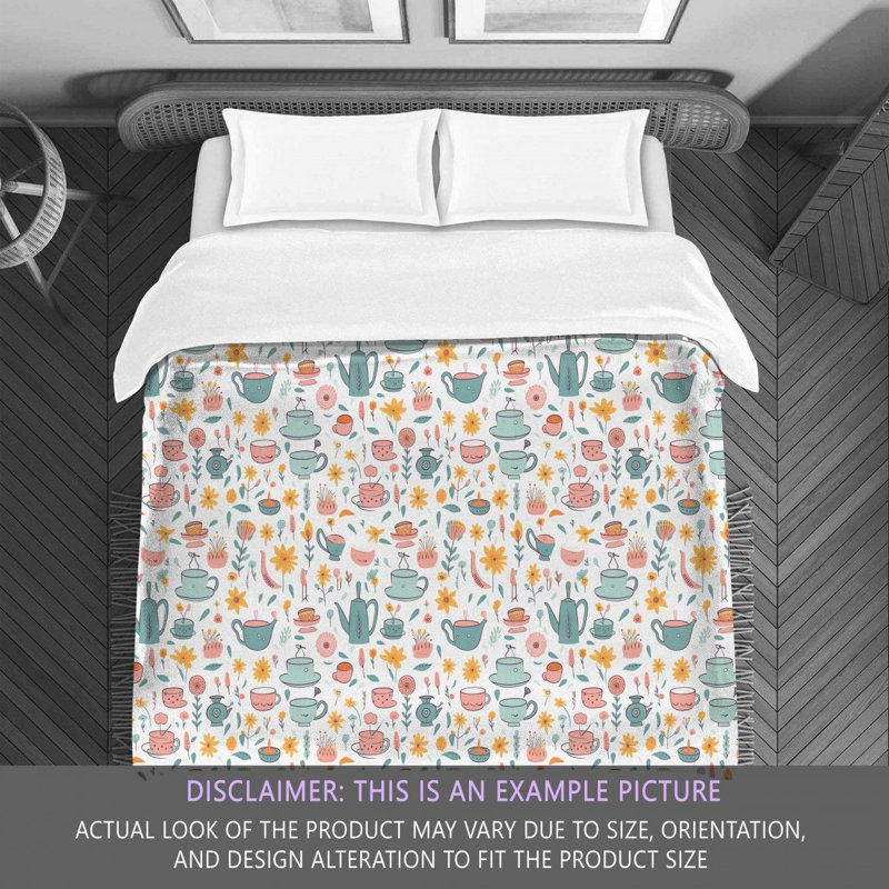 Édredon de pendaison de crémaillère Tea Party Bedding - blanc / rouge, Édredon simple