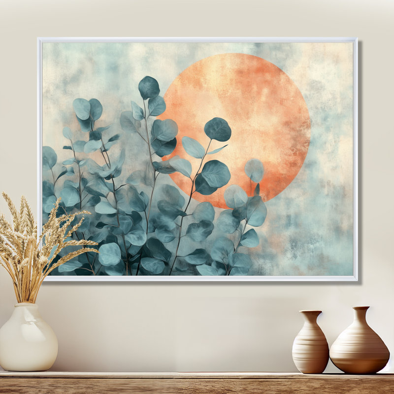 Toile botanique sauge, art mural eucalyptus, Deibel, H 16 po x l 32 po, Cadre flottant blanc
