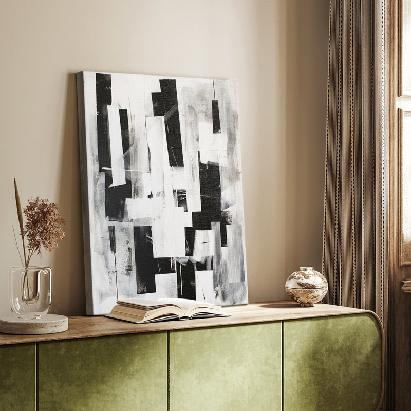 Série ABSTRACT XLII - Toile tendue avec châssis Premium - Prêt à être accroché, H 48 po x l 32 po