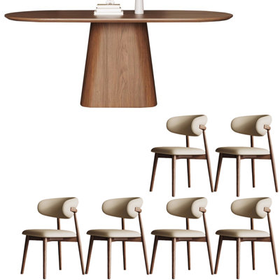 Retro style solid wood dining table set