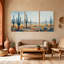 «Plants & Flowers Desert Landscape Cactus Sky Horizon», ensemble de 3 impressions sur toile-1150038989