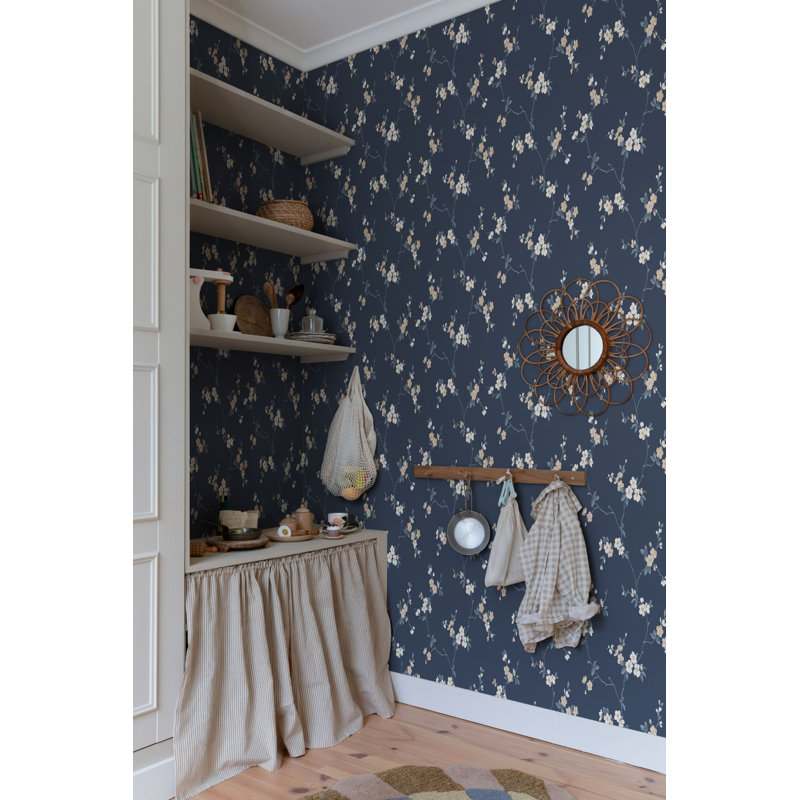 Villa Dalaro 2 Floral Wallpaper Roll, Classic Blue