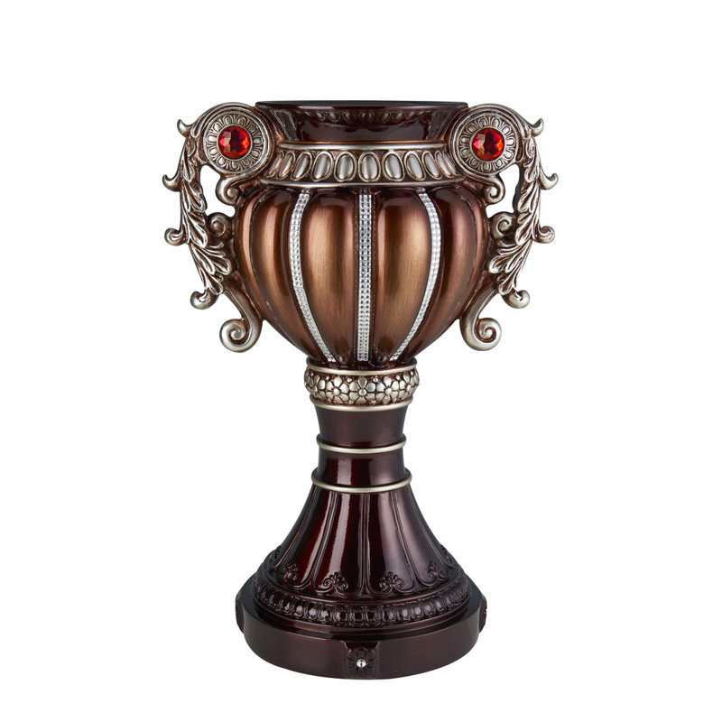 Vase décoratif 17,5 "Delicata" en bronze avec accents argentés