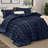 Bedsure Tufted Boho Queen Comforter Set – 3-Piece Navy Shabby Bedding，Farmhouse Jacquard Bed Set with Embroidery, All-Season Softness for Cozy Bedrooms & Boho-Chic Gifts-110437405-105490881