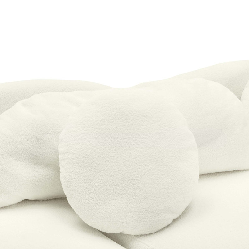 Canapé de salon moderne rembourré, Velours beige 