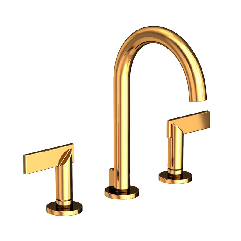 Priya Widespread Bathroom Faucet with Drain Assembly, Polished Gold