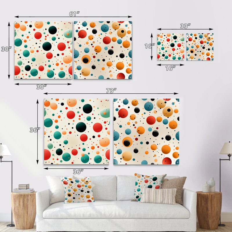 Clancie - Ensemble de 2 peintures murales abstraites en acrylique, H 30 po x l 61 po