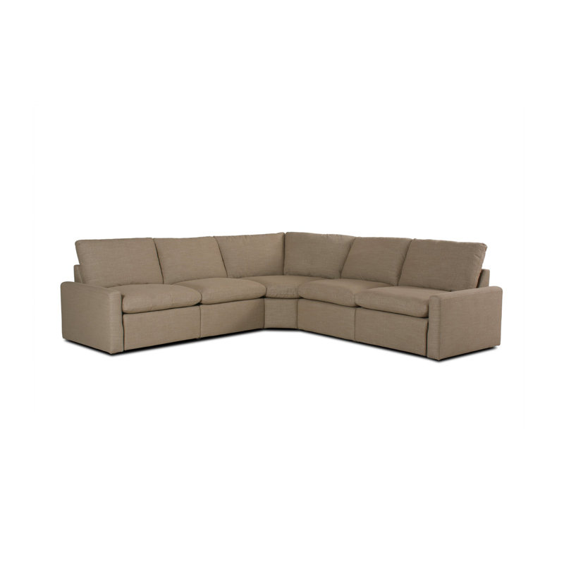 Tillery 5 - Piece Upholstered Sectional, Nomad Taupe Crypton Performance Weave