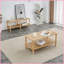 Table basse à 2 niveaux pour le salon - Panneau de fibres à densité moyenne et amp; Bois massif avec pieds en bois d'hévéa, facile à nettoyer Peu encombrant-851528703