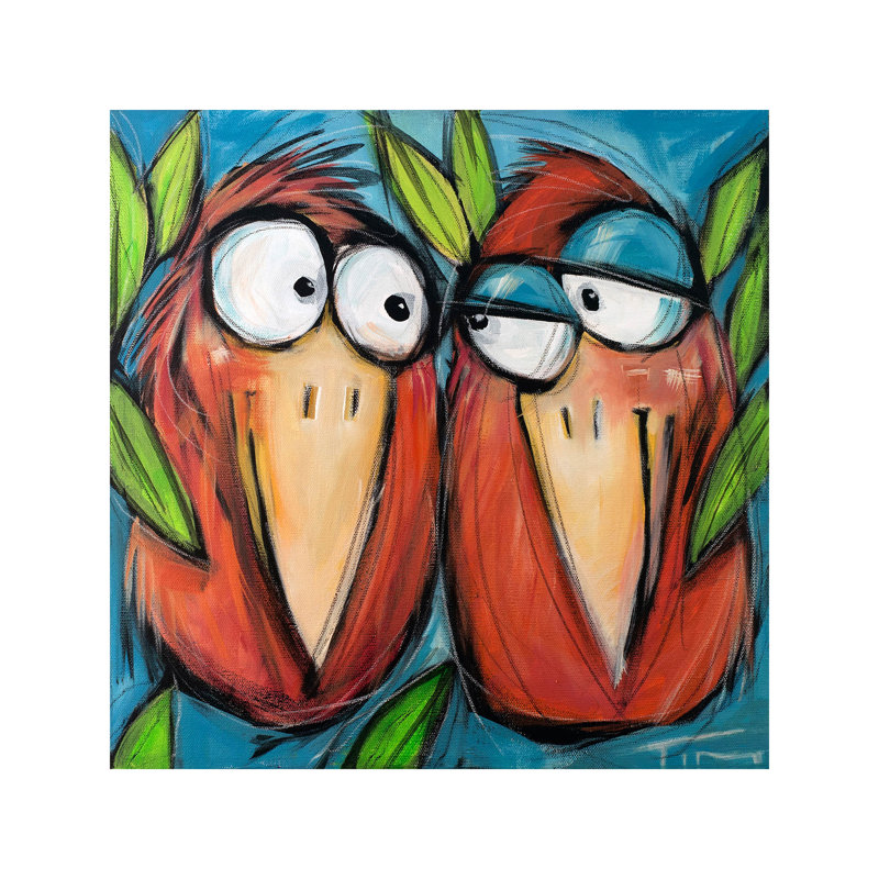 Love Birds 1 Piece Wrapped Canvas Painting, 93.98 cm H x 93.98 cm W x 1.91 cm D