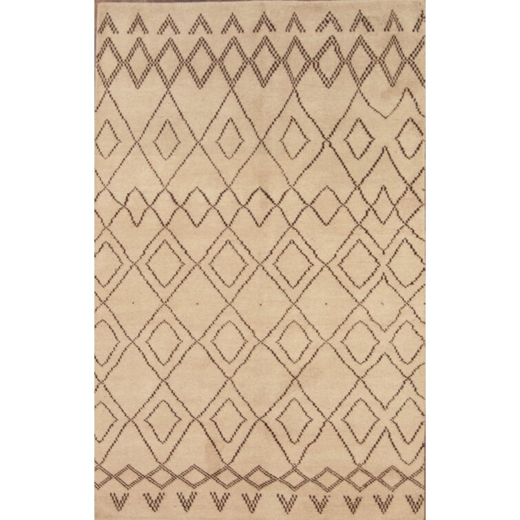 Union Rustic Lam Hand Knotted Wool Geometric Rug | Wayfair