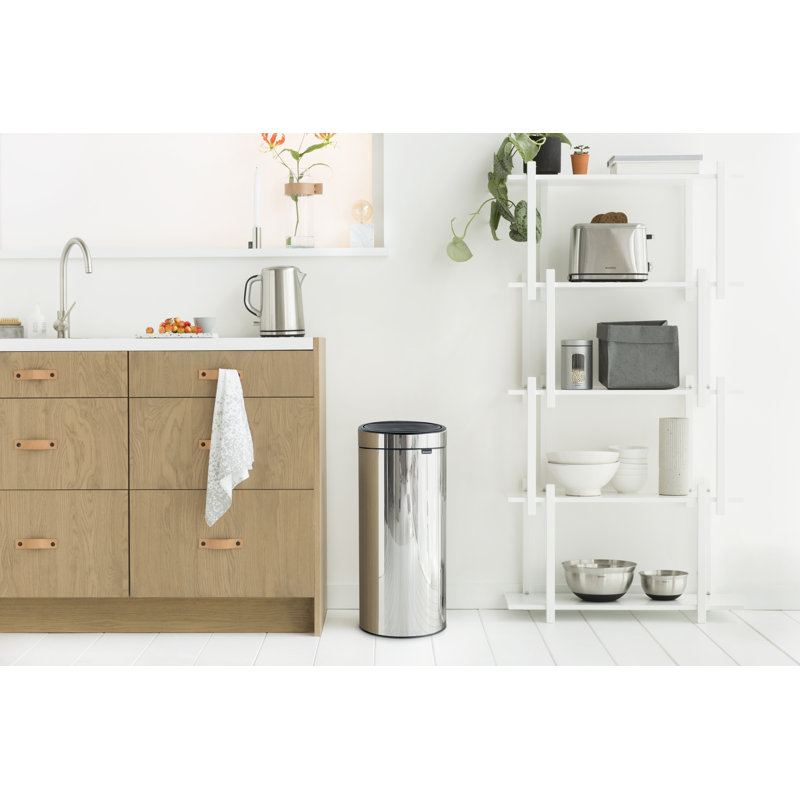Brabantia 30 Litre Touch Bin, Brilliant Steel