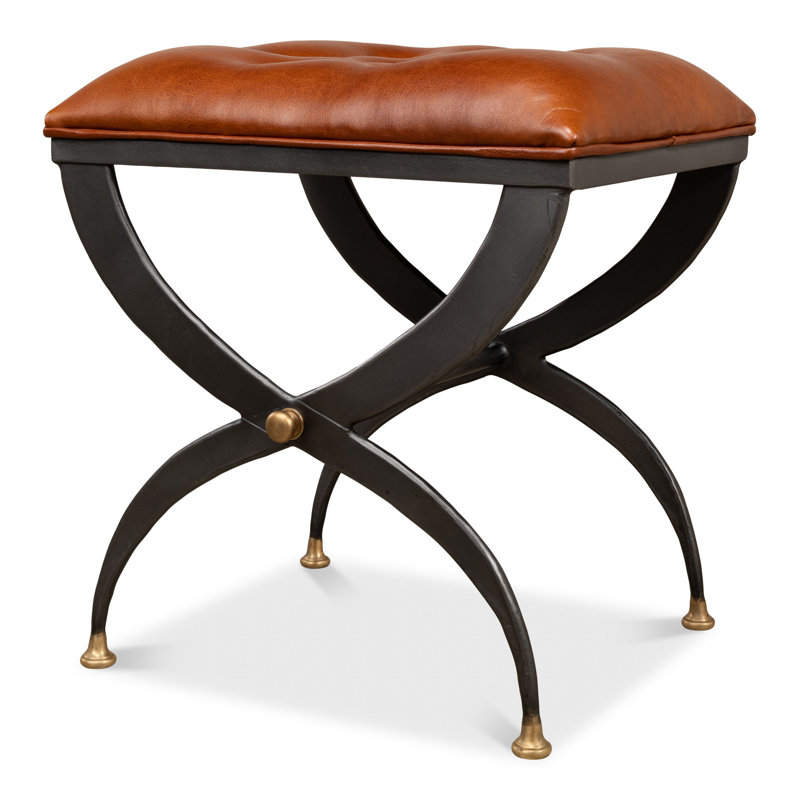 Leather Accent Stool