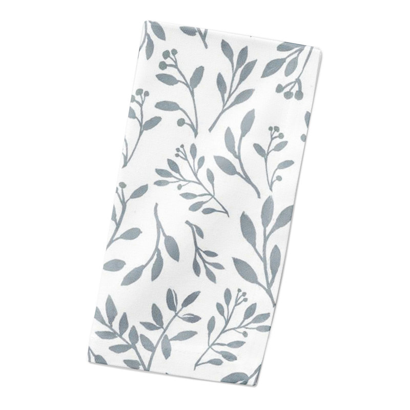 Chilyn Cotton Floral Rectangle Napkin, Blue/White