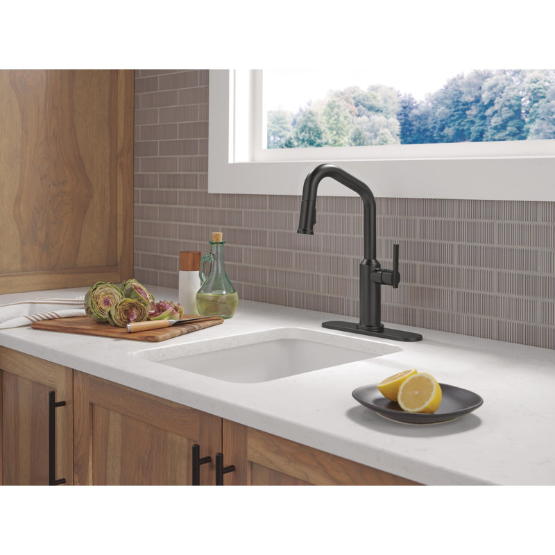 Single Handle Pull-Down Bar/Prep Faucet, Matte Black