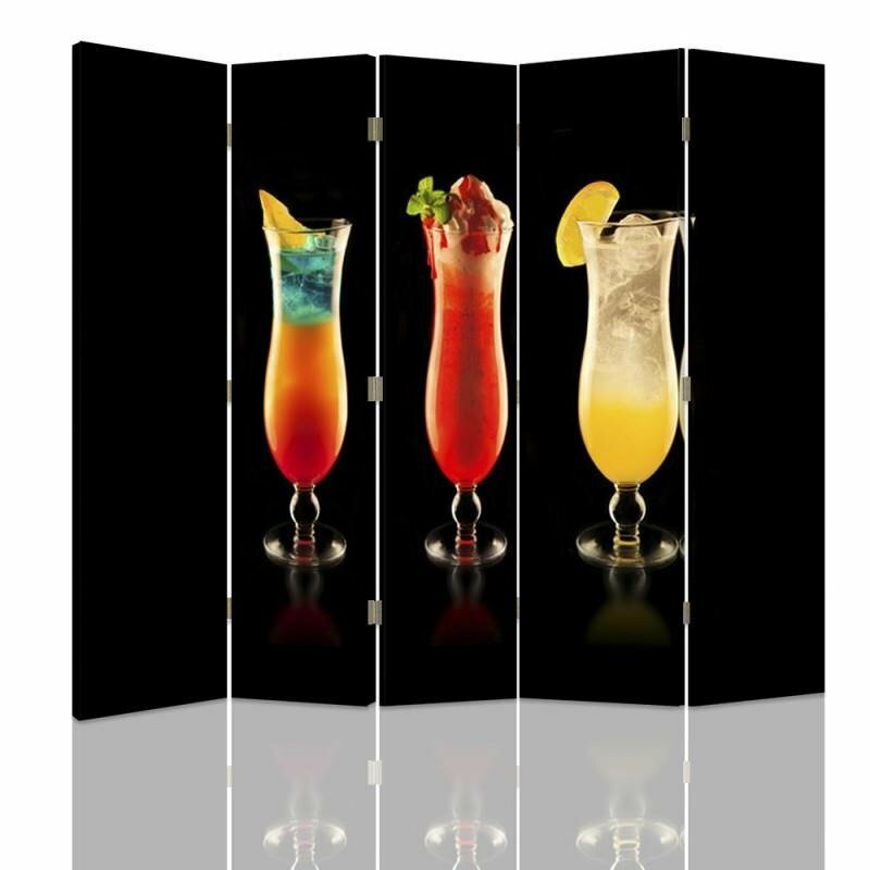 Paravent Cocktails mit 5 Paneelen