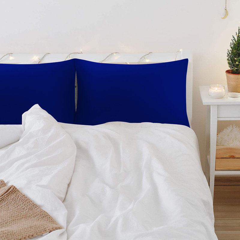 Feival Cotton Blend/Polyester Pillow Case, Royal Blue