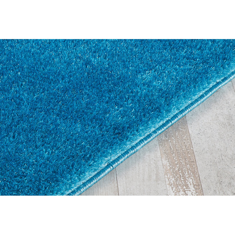 Cherina Solid Colour Shag Area Rug, Rectangle 80cm x 150cm