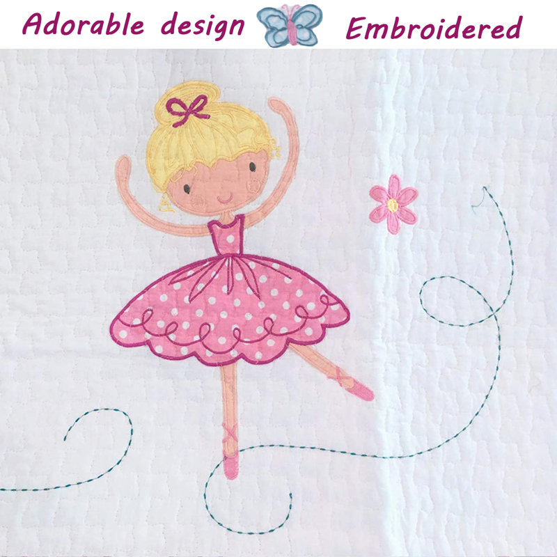Pink and Purple Cotton Reversible Twin Quilt Set