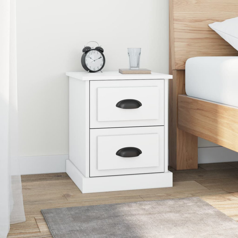 Bellechester 39cm W Bedside Table, White, Individual