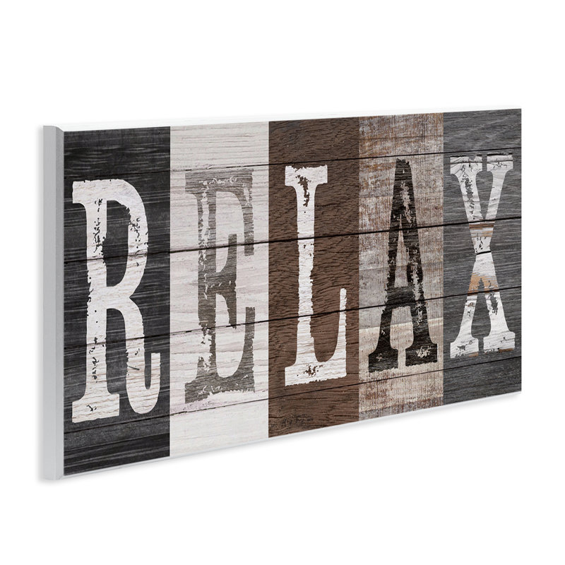 «Rustic Bathroom Relax Letters», plaque murale par Susan Arnot