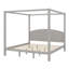 Lit plateforme à baldaquin en bois avec tête de lit et pieds de support-1113902683
