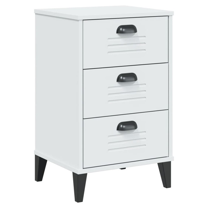 Table de chevet en bois massif Clemensia, White