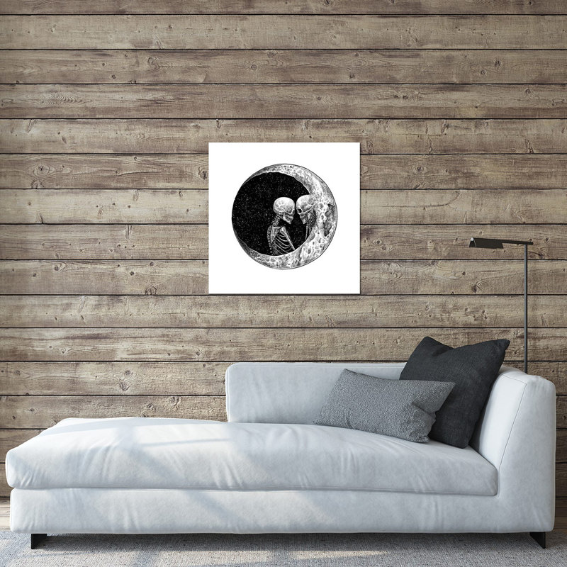 To To Moon and Back White par Junaid Mortimer - impression sans cadre, H 24 po x l 24 po x P 0,25 po