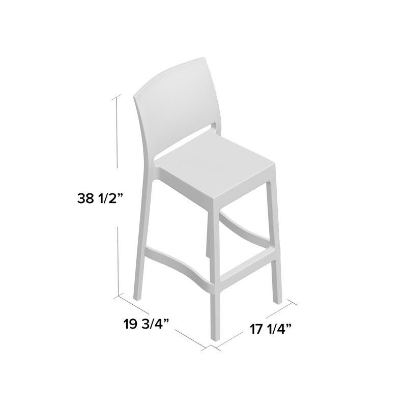 Tabouret de bar Adrienne, Noir, noir, noir, noir, 25.5"